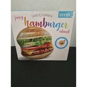 INTEX Juicy Hamburger Island 58780  53"X50" Pool Float With Handles NEW